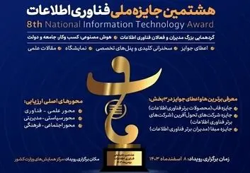 توسعه و ترویج فناوری با برگزاری هشتمین دوره جایزه ملی فناوری اطلاعات 
