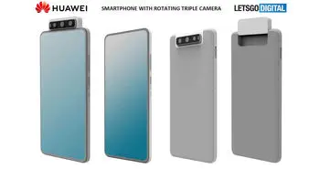 پتنت هواوی به یک گوشی با دوربین چرخشی سه گانه اشاره می کند