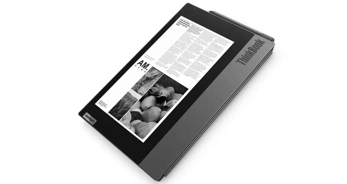 لنوو ThinkBook پلاس با نمایشگر دوم E-Ink رونمایی شد