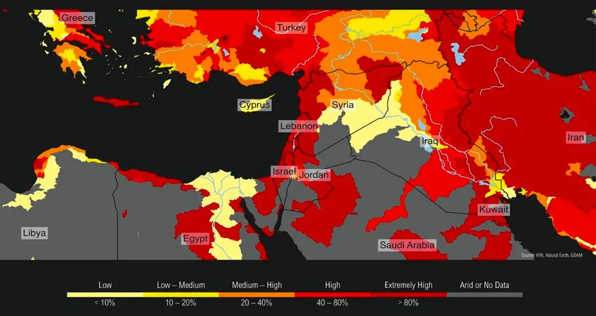 تاثیر عجیب جنگ سوریه بر میزان آب منطقه + عکس