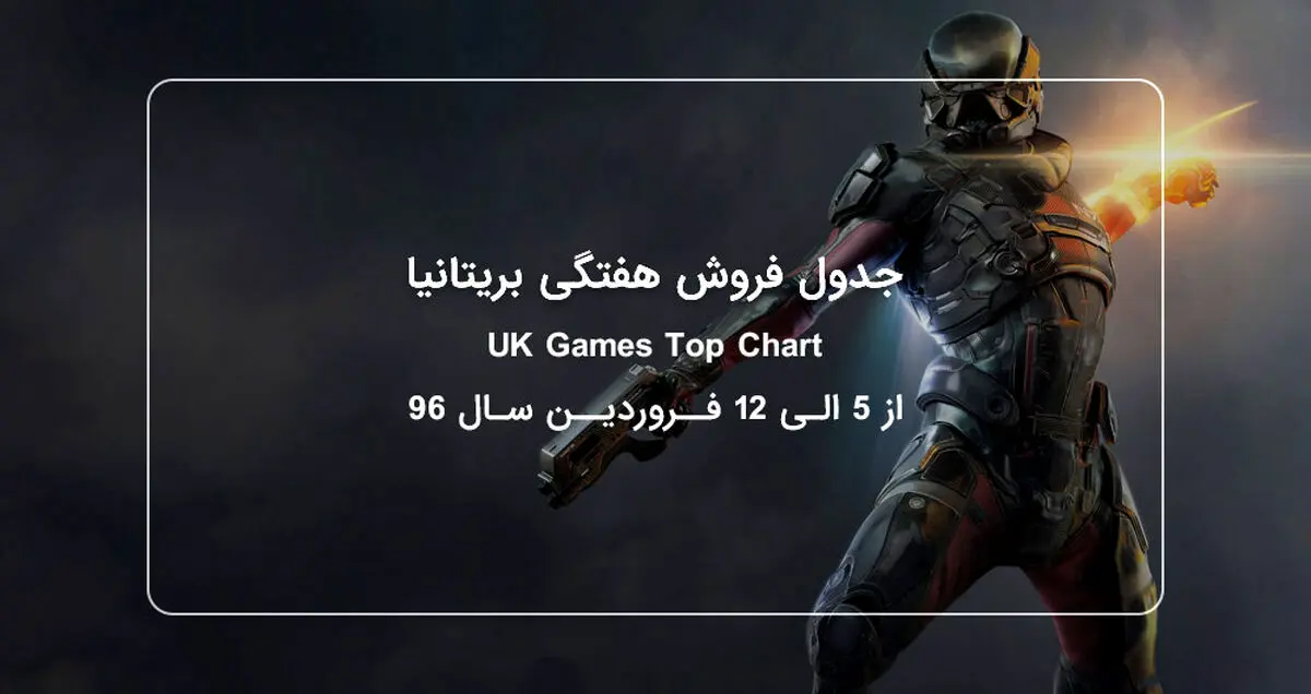 جدول فروش هفتگی بریتانیا | Mass Effect: Andromeda صدرنشین ماند