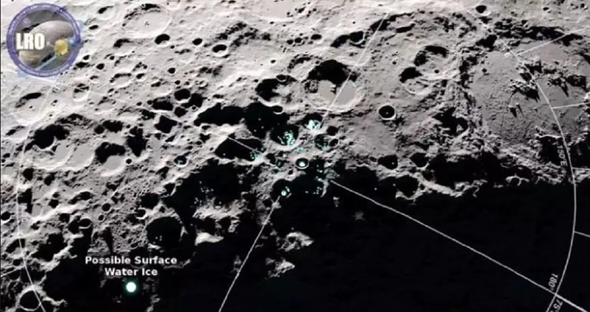 رویت شواهدی از آب های منجمد روی سطح ماه