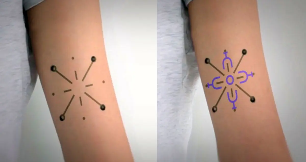 تماشا کنید: خالکوبی تغییر رنگ دهنده ای که بر سلامت بدن نظارت می کند