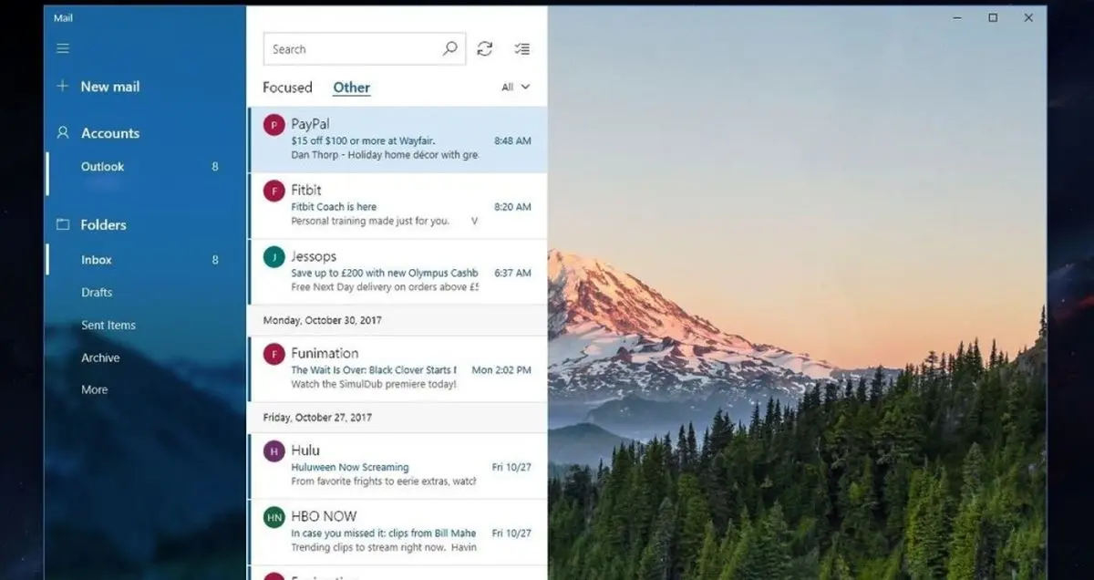 ظاهر جدید ایمیل و تقویم در ویندوز ۱۰