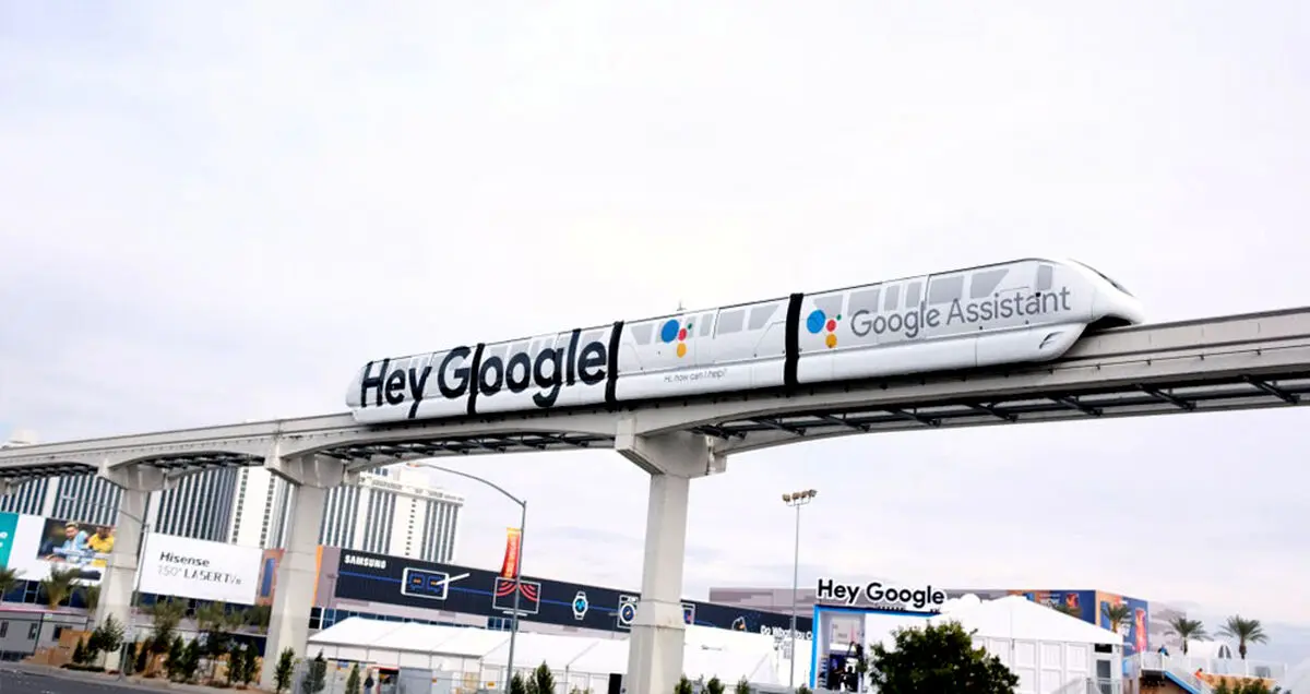 برافراشتن پرچم گوگل در نمایشگاه CES 2018 / قطارهای سریع السیر Hey Google‌ به حرکت در آمدند