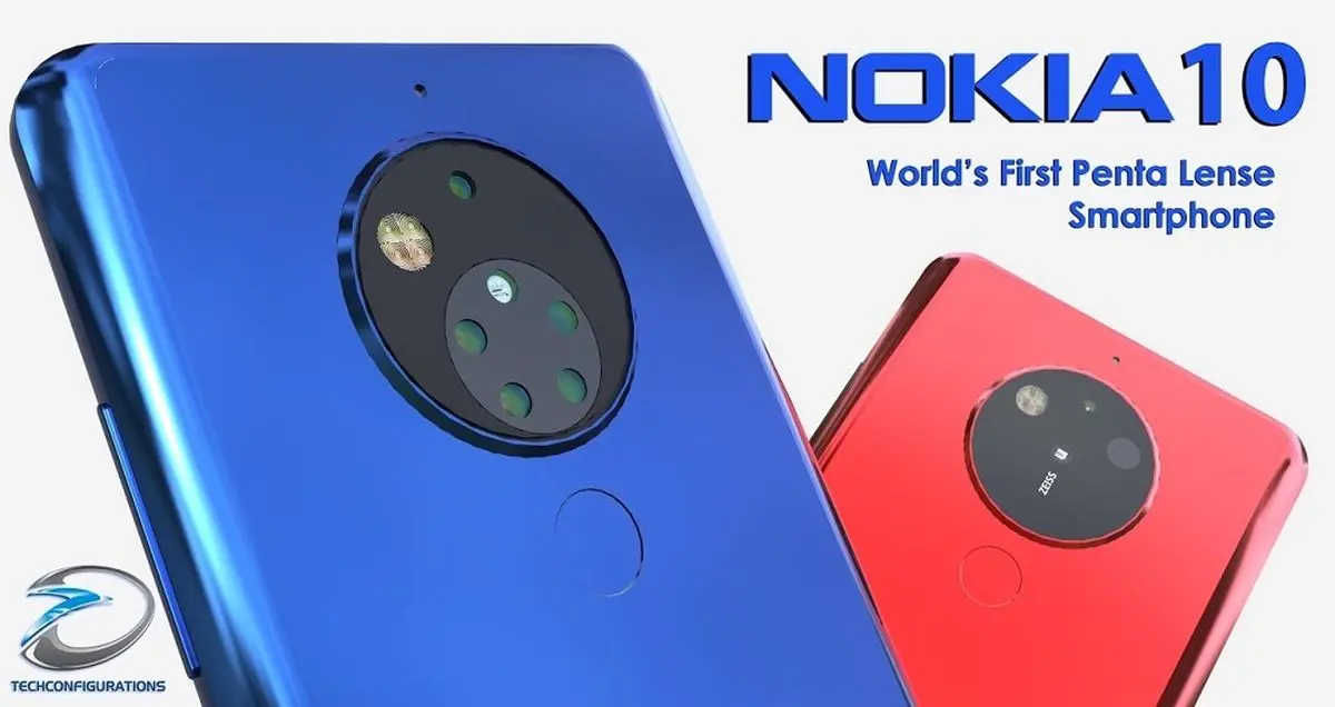رندرهای جدید نوکیا 10 به بیرون درز کرد؛ پنج لنز دوربین دوار با زوم اپتیکال 10x
