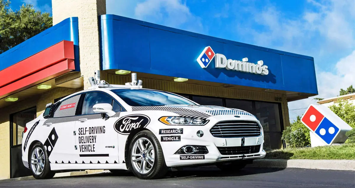 استفاده از ماشین های خودران Ford برای تحویل پیتزا در شهر میامی