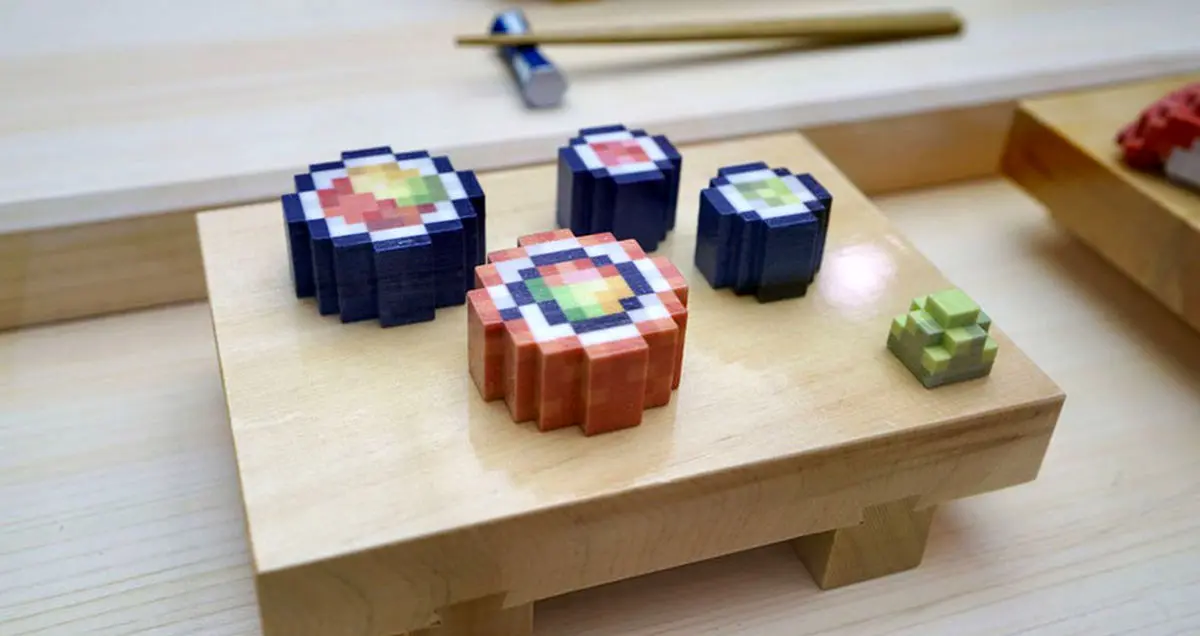 سوشی پرینت شده ترکیبی از بازی های پیکسلی و غذای خوشمزه ژاپنی!