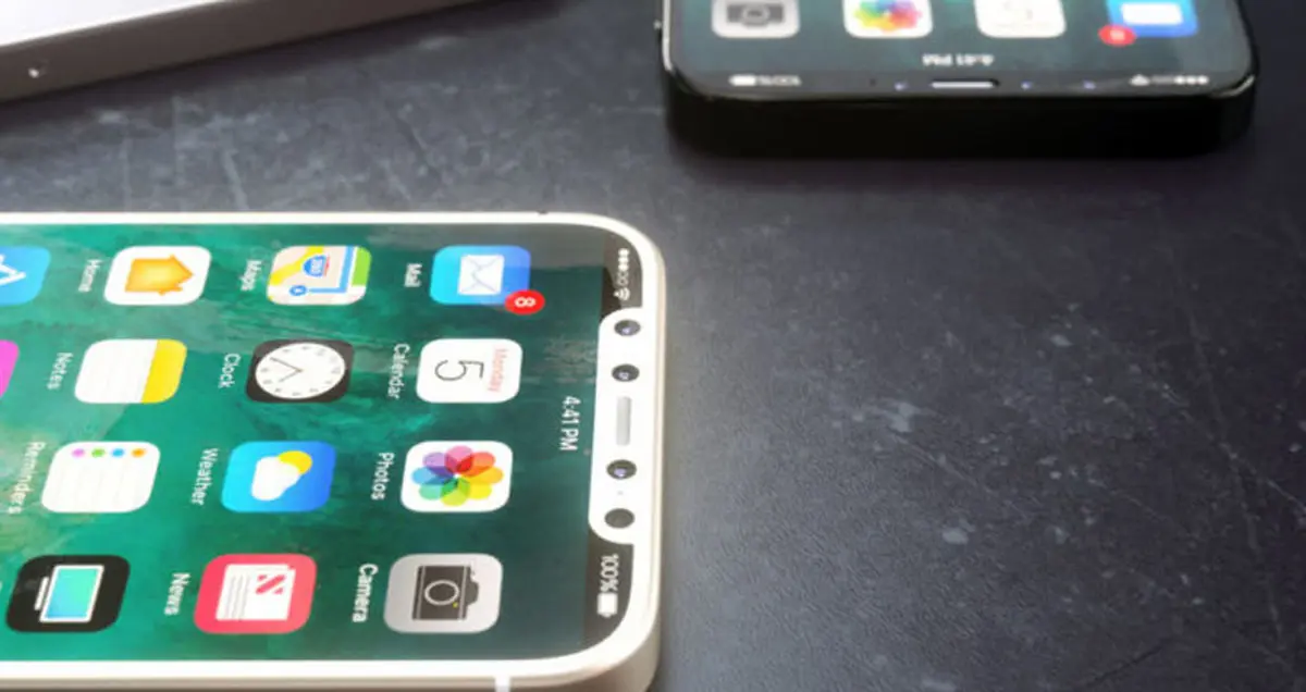 تصاویر شماتیک گوشی آیفون SE 2 به نمایشگر بدون حاشیه و برش خورده اشاره دارد