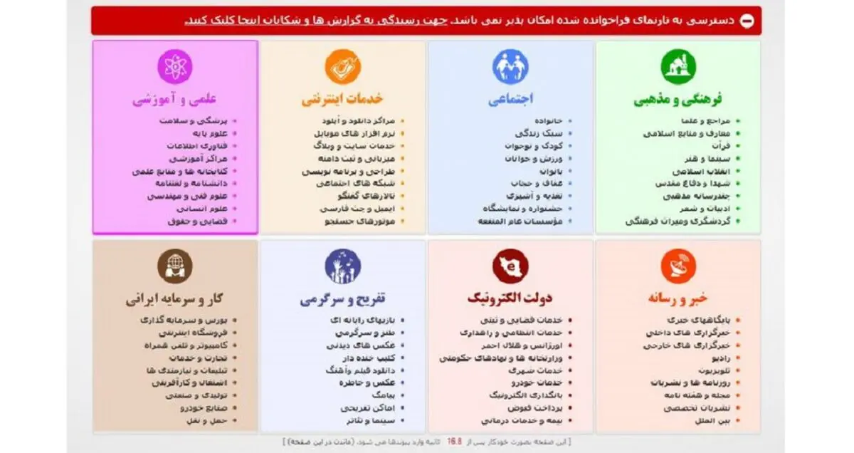 سایت پیوندها از دسترس خارج شد!