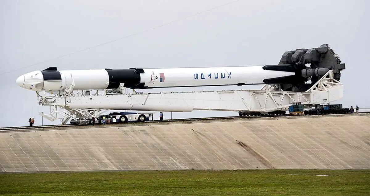 نمایش عمومی هسته فالکن 9 شرکت SpaceX در هیوستون