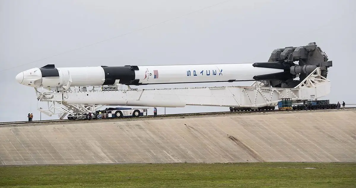 نمایش عمومی هسته فالکن 9 شرکت SpaceX در هیوستون