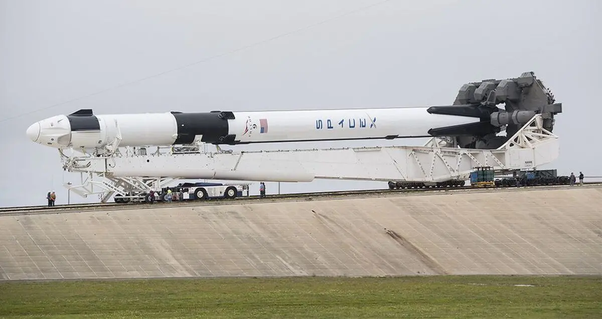 نمایش عمومی هسته فالکن 9 شرکت SpaceX در هیوستون