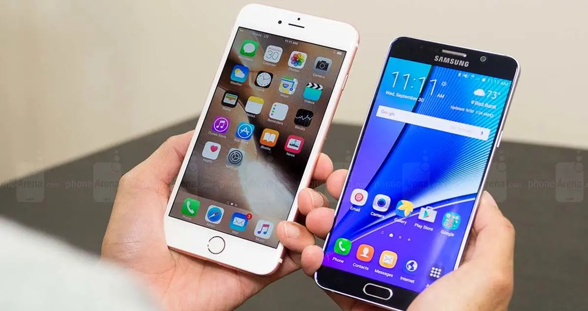 مقایسه آیفون 6 اس پلاس اپل با گلکسی نوت 5 سامسونگ