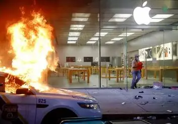 حمله به فروشگاه‌های اپل در میان هیایوی درگیری‌های اخیر آمریکا