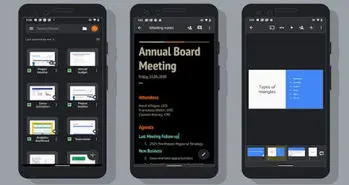 اپلیکیشن های Docs، Sheets و Slides به قابلیت دارک مود مجهز می شوند