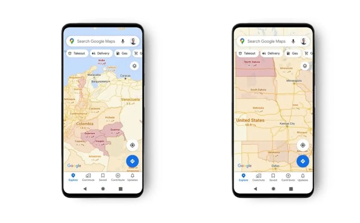 گوگل مپس وضعیت کرونا در مناطق مختلف را نمایش می‌دهد