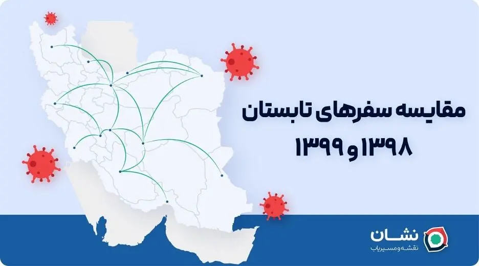 اثر همه‌گیری کووید۱۹ بر مسافرت های بین‌شهری ؛ مقایسه سفرهای تابستان ۹۸ و ۹۹