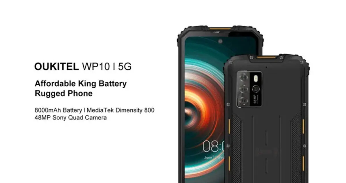 گوشی هوشمند WP10 5G با باتری 8000 میلی آمپر بر ساعتی رونمایی شد