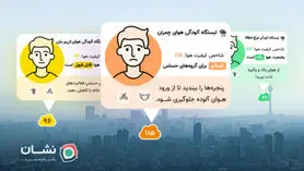 افزوده شدن قابلیت نمایش لایه آلودگی هوا به نقشه و مسیریاب نشان