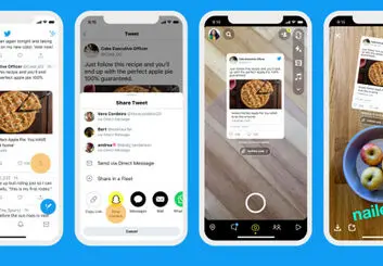 ارسال مستقیم توییت ها به اسنپ چت و اینستاگرام