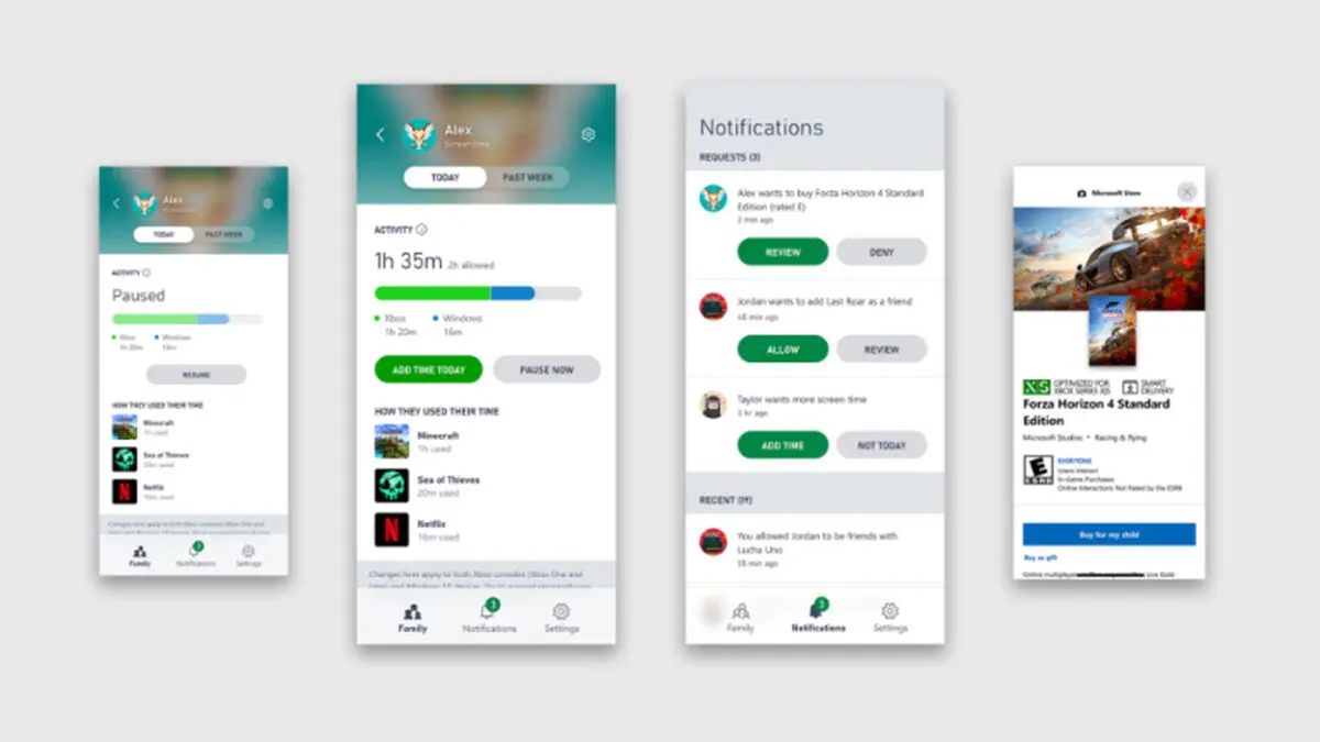 قابلیت جدید Xbox Family App ؛ دکمه توقف از راه دور برای والدین