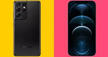 مقایسه گلکسی S21 اولترا سامسونگ با آیفون ۱۲ پرو مکس