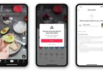نمایش پیام اخطار در تیک تاک بر روی ویدئو های تائید نشده