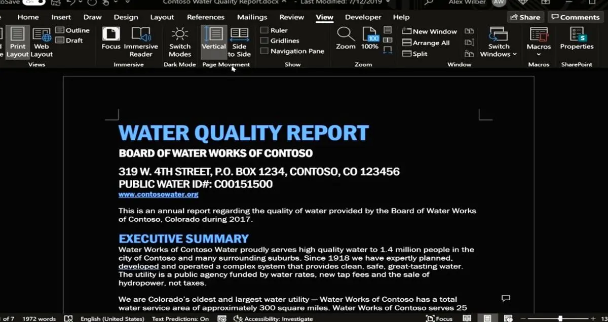 نرم افزار Microsoft Word به پوسته تاریک تر مجهز میشود