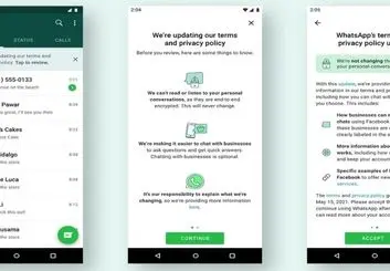 قوانین جدید واتس اپ بصورت یک بنر به نمایش در خواهند آمد