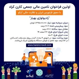 شروع اولین فراخوان تامین مالی جمعی از طریق پلتفرم تامین مالی جمعی کارن کراد