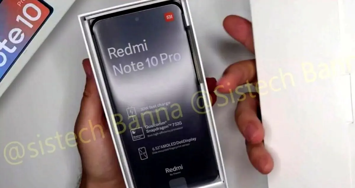 گوشی Redmi Note 10 Pro از طریق مشخصات روی جعبه آن لو رفت