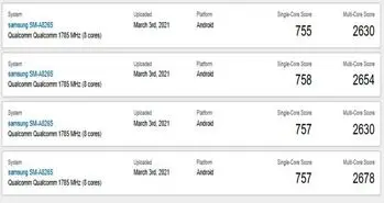 گوشی Galaxy A82 در وبسایت گیکبنچ رویت شد