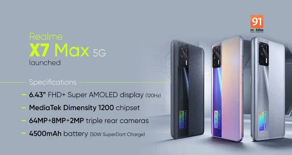 گوشی Realme X7 Max 5G در کشور هند رونمایی شد