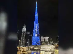 رنگ و لوگو ویندوز 11 روی برج خلیفه دبی | مایکروسافت جشن گرفت