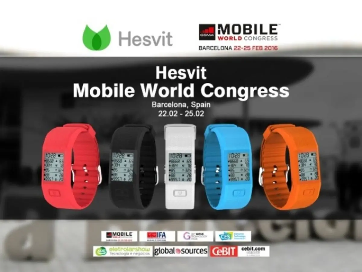 رونمایی از دستبند هوشمند Hesvitband S3 در نمایشگاه MWC 2016