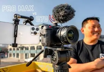 مقایسه کیفیت دوربین حرفه ای سینمایی با آیفون 13 پرومکس