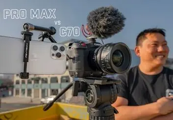 مقایسه کیفیت دوربین حرفه ای سینمایی با آیفون 13 پرومکس
