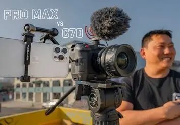 مقایسه کیفیت دوربین حرفه ای سینمایی با آیفون 13 پرومکس