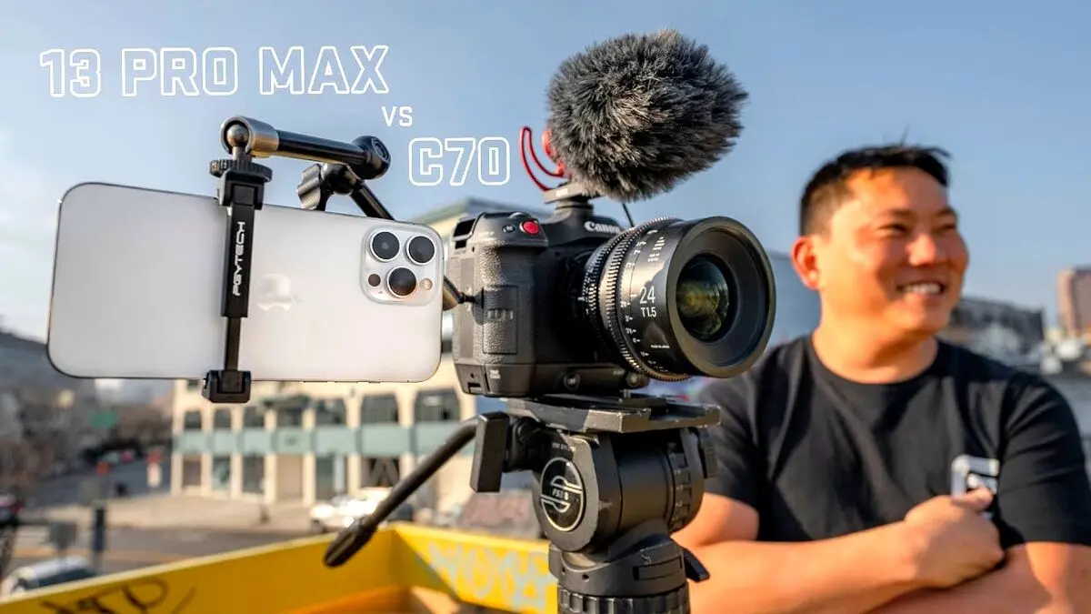 مقایسه کیفیت دوربین حرفه ای سینمایی با آیفون 13 پرومکس