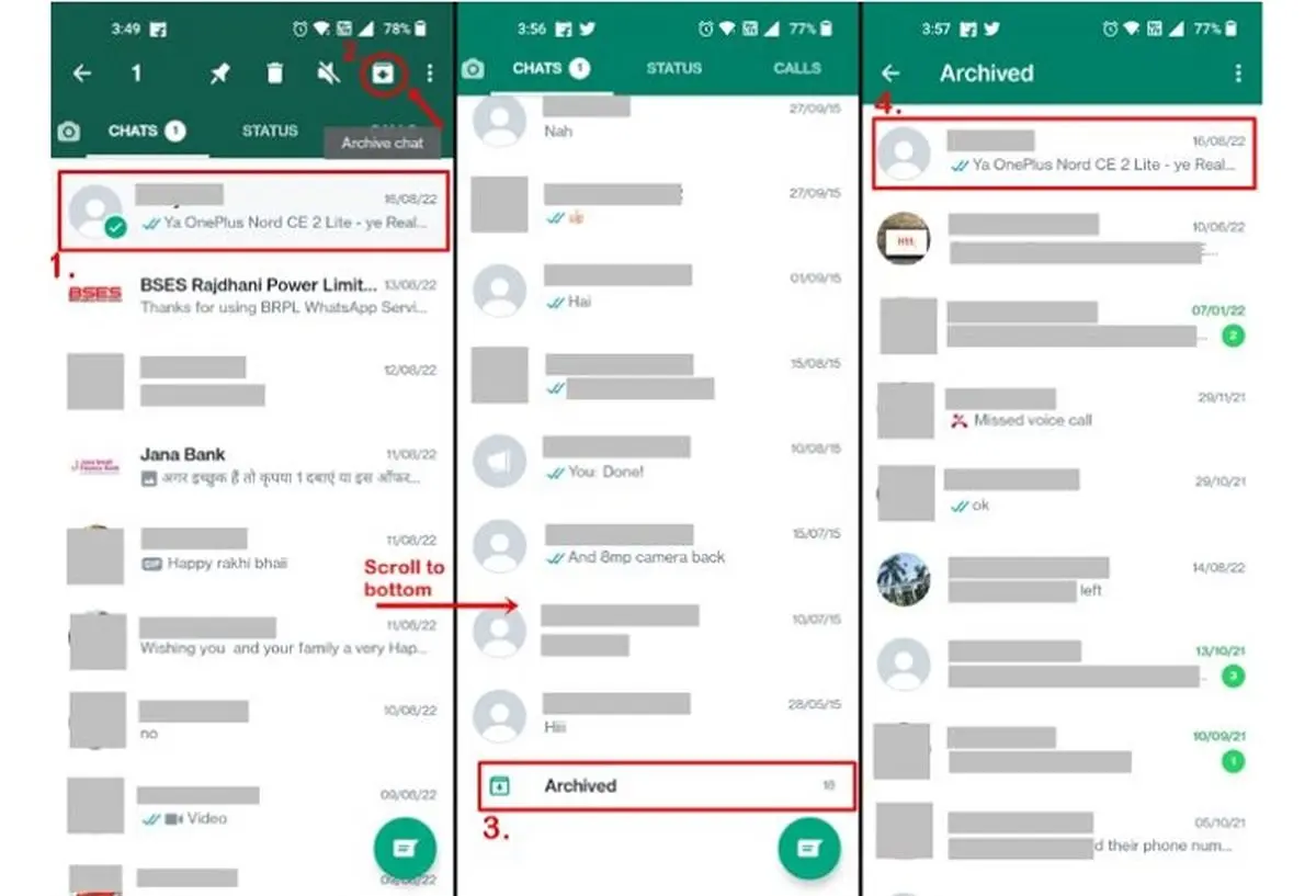 آموزش مخفی کردن چت های واتساپ در گوشی و کامپیوتر