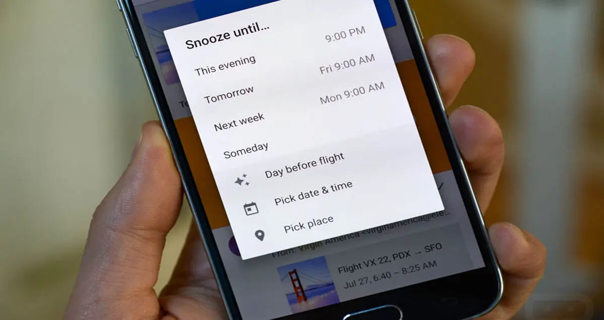 ایجاد تاخیر در دریافت ایمیل با Snooze گوگل