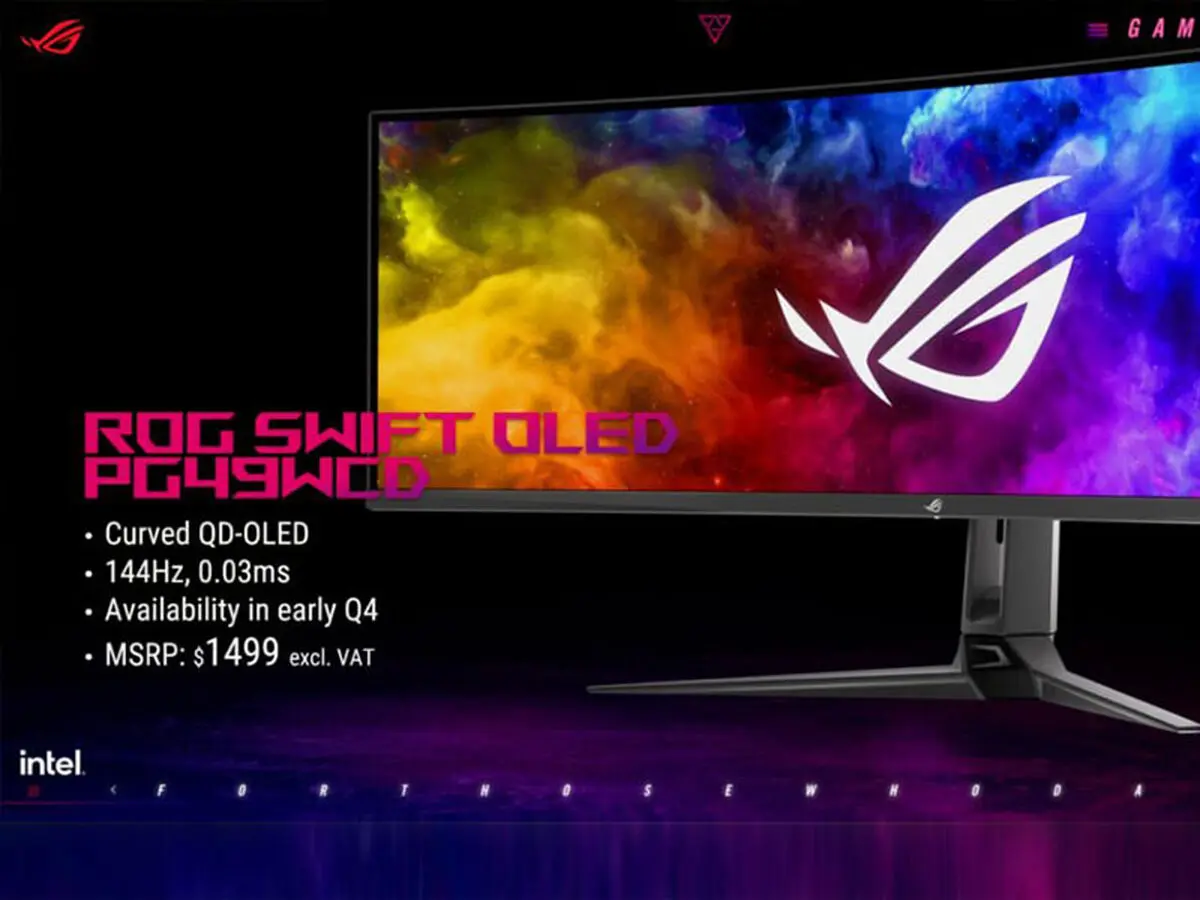 ایسوس از اولین مانیتور گیمینگ 32 اینچی 4K با پنل QD-OLED در جهان رونمایی کرد