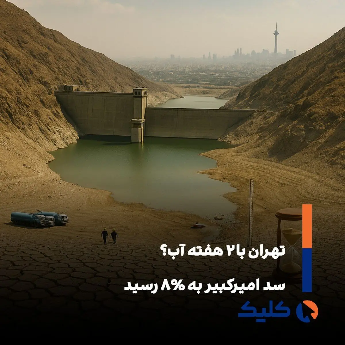 بحران آب در سد امیرکبیر؛ پایتخت ایران تا دو هفته آب دارد؟