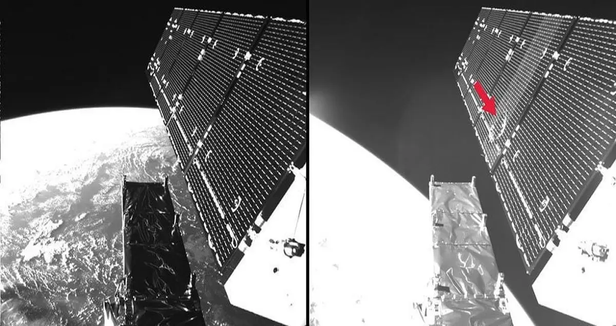 نجات معجزه‌آسای ماهواره سنتینل در اثر برخورد با یک ذره فضایی!