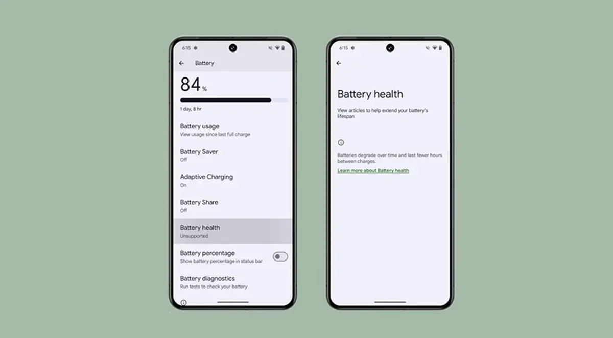 گوگل احتمالاً در اندروید 15 قابلیت نمایش سلامت باتری را فراهم می‌کند